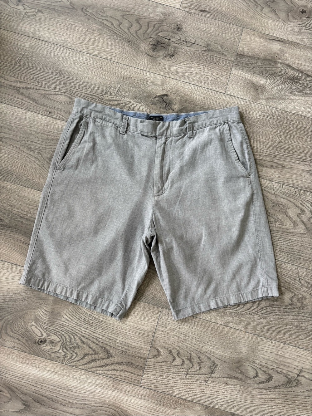 J.Crew Club Light Gray Chambray Cotton Shorts Men’s Size 34